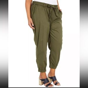 Levis Plus Size Belted Joggers Women’s Comfy Stretch Twill Pants Green Size 20W